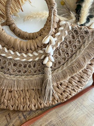 Bolso Boho Trenzado Conchas