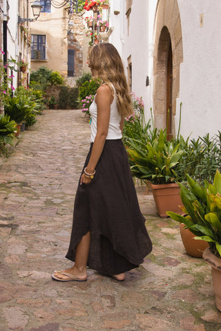Pantalón Falda Lino Capri