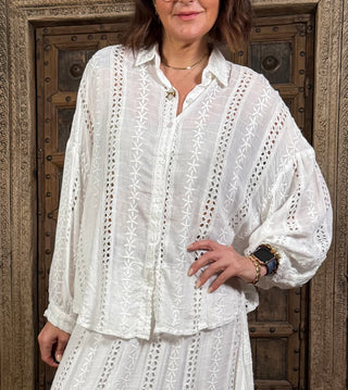 Blusa globo brocado