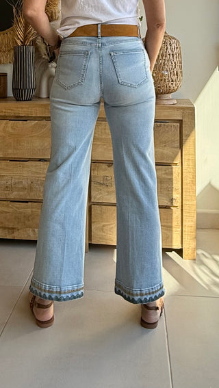 Jean Bordado Palma Boho