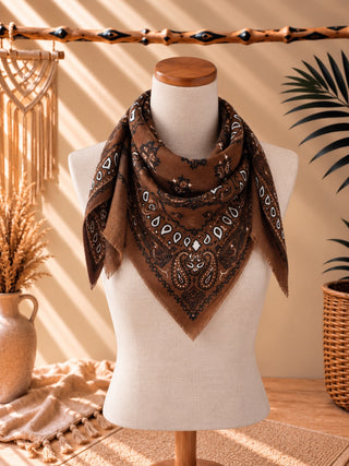 Fular paisley Marrón coñac