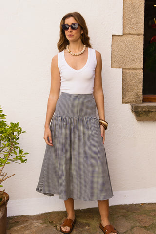 Falda Vichy Midi Riviera