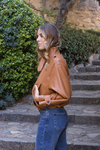 Chaqueta Étoile Efecto Piel Coñac