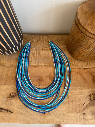 Collar cuentas Azul