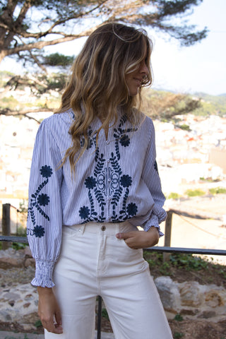 Blusa Bordada Rayas