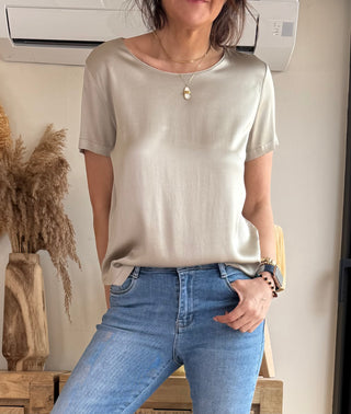 Top Elástico Soft Licra Taupe