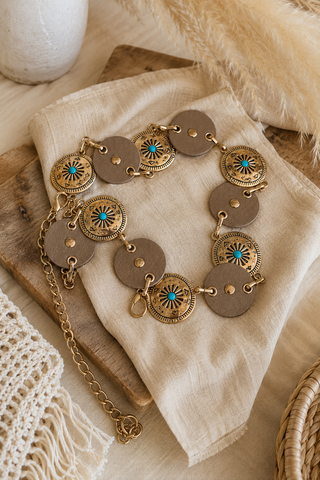 Cinturón Boho Turquesa