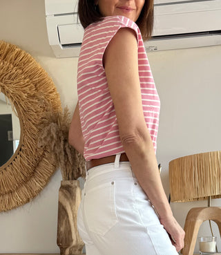 Camiseta Rayas Rosa