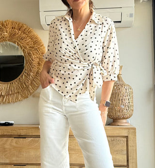 Blusa Cruzada Lunares Soft