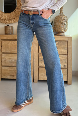 Jeans Tiro Bajo Wide Leg