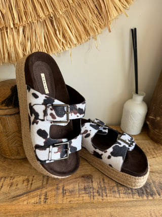 Sandalia Bio Plataforma Estampado Cow