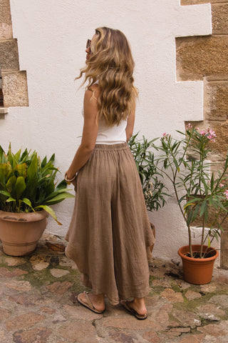 Pantalón Falda Lino Capri