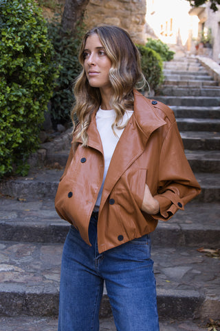 Chaqueta Étoile Efecto Piel Coñac