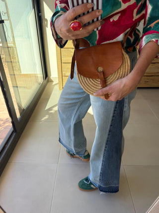 Bolso Boho Piel & Mimbre Martina