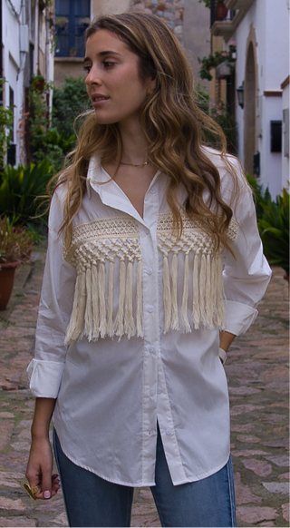 Blusa boho crochet fringes