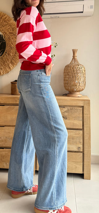 Jean Wide Leg Tiro Alto