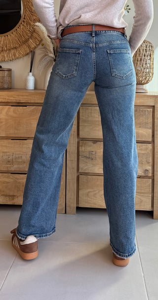 Jeans Tiro Bajo Wide Leg