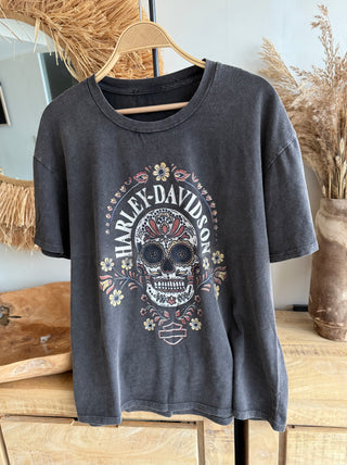 Camiseta harley gris desgastado