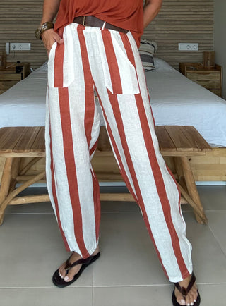 Pantalón Lino Rayas