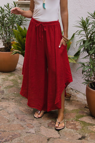 Pantalón Falda Lino Capri