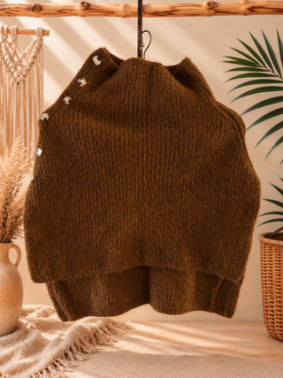 Poncho de punto Marrón