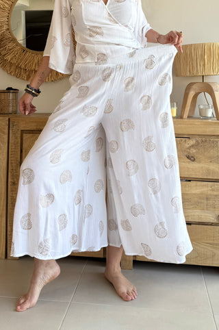 Pantalón rayón creppe conchas
