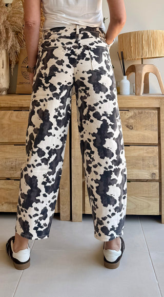 Pantalón Baggy Estampado Cow