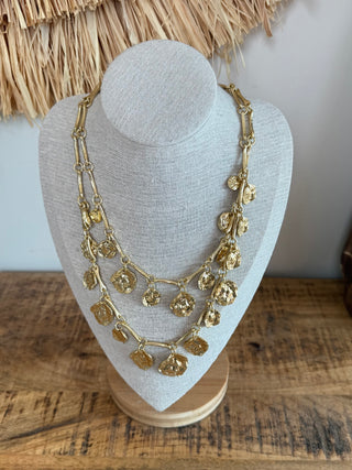 Collar Doble Gaia acero Dorado