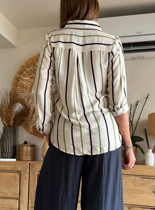 Camisa Rayas Algodón/Lino