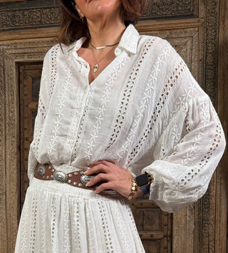 Blusa globo brocado