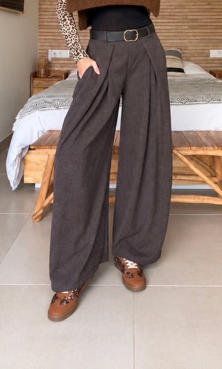 Pantalón palazzo de pinzas - fotografía 1