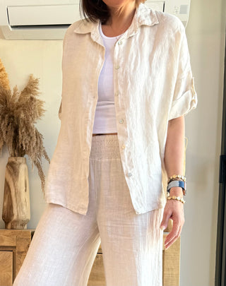 Camisa Lino Beige
