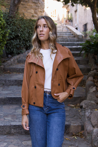Chaqueta Étoile Efecto Piel Coñac