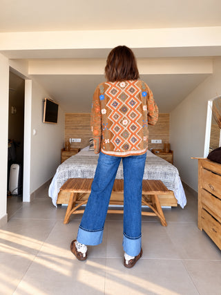 Chaqueta Bordada Boho de Algodón