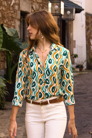 Camisa Ikat Verde