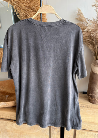 Camiseta flower gris desgastado