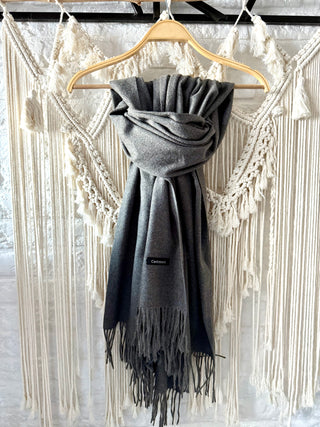 Pashmina cashmere gris