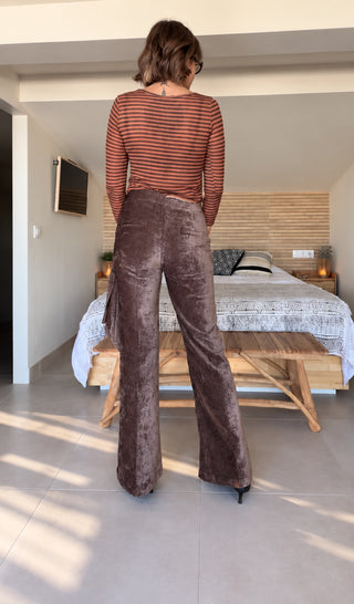 Pantalón antelina acampanado Martina Pey