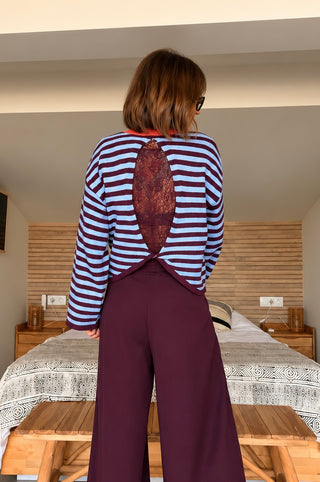 Jersey de Rayas con Espalda Abierta