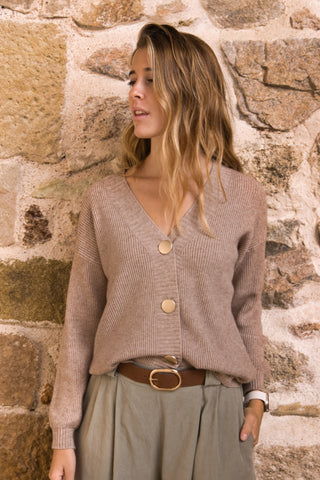 CARDIGAN TAUPE BOTONES