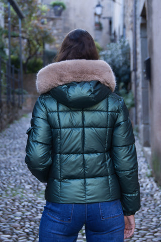 Chaqueta plumas verde esmeralda