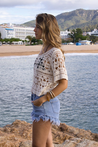 Top crochet Cuello Redondo