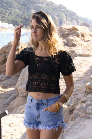 Top crochet manga globo