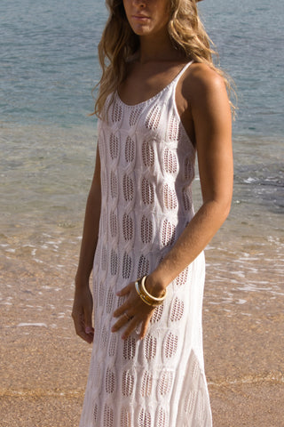vestido midi crochet