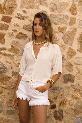 Blusa Creppe manga corta
