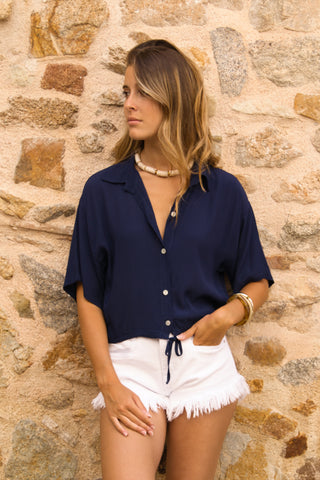 Blusa Creppe manga corta