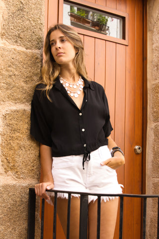 Blusa Creppe manga corta