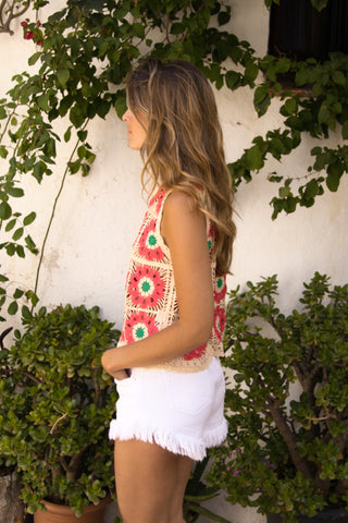 Top Crochet Flores