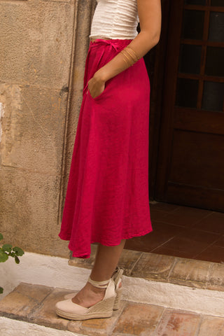 Falda Lino Creta