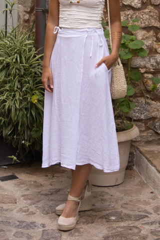 Falda Lino Creta